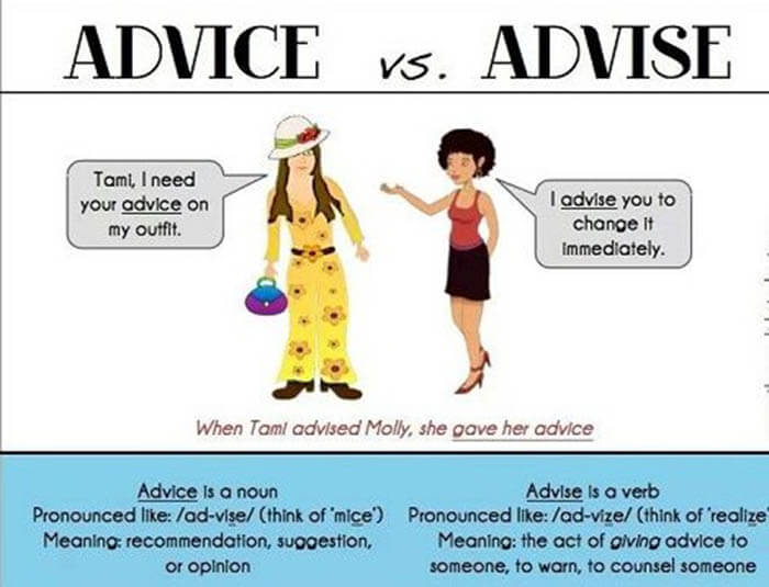 Phân biệt Advice và Advise