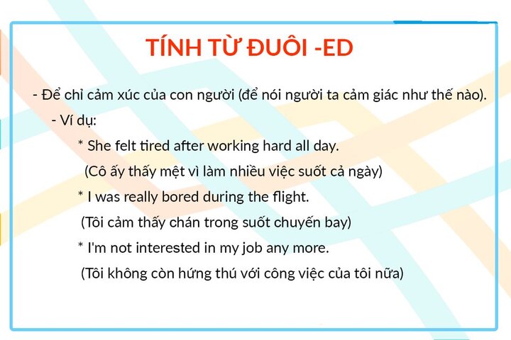 Cách dùng tính từ đuôi -ed