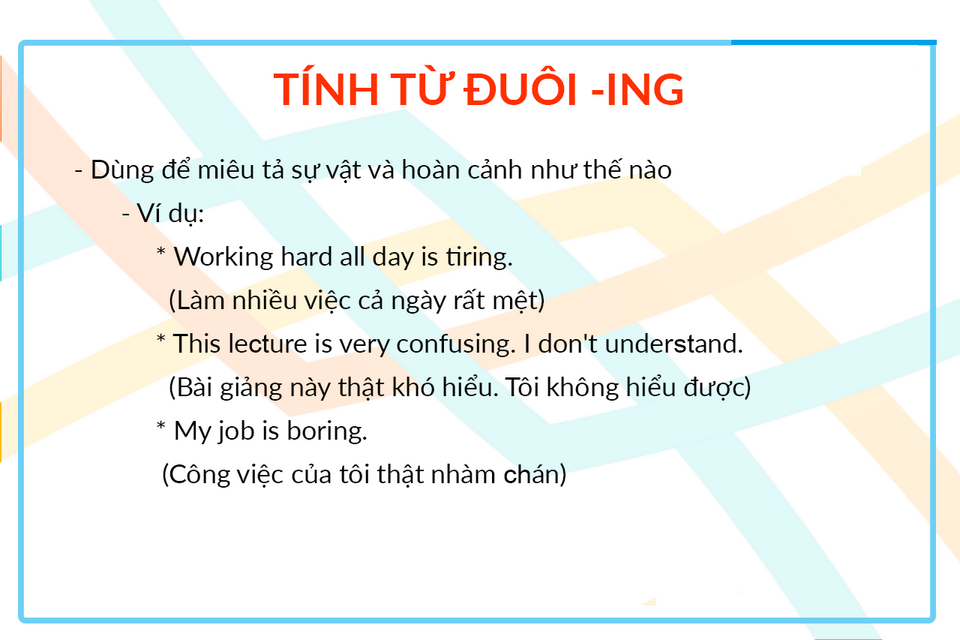 Cách dùng tính từ đuôi -ing