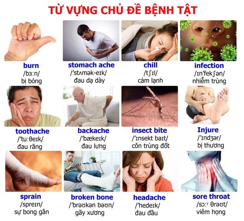 Từ vựng về các loại bệnh