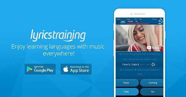 Phần mềm học tiếng Anh Lyrics Training