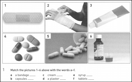 Minh họa một số bài tập Part 1 - Vocabulary trong Unit 2 Healthcare