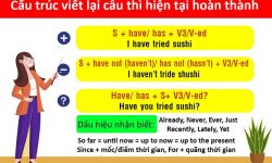 Cấu trúc viết lại câu thì hiện tại hoàn thành và bài tập ứng dụng