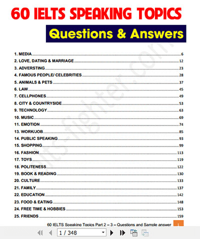 Download trọn bộ sách đột phá tiếng anh IELTS Fighter Free 13 60 IELTS Speaking topics cho part 2-3