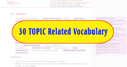 Download trọn bộ sách đột phá tiếng anh IELTS Fighter Free 17 Topic Related Vocabulary by IELTS Fighter