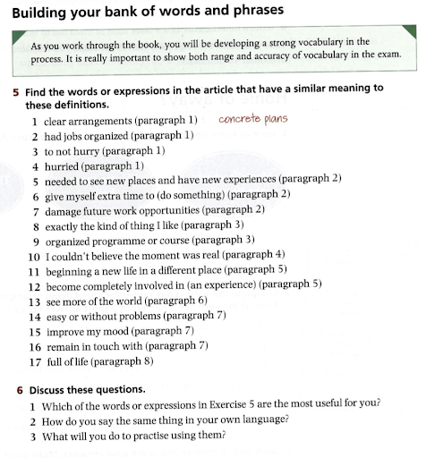 Hình ảnh phần Academic vocabulary for writing trong một Unit