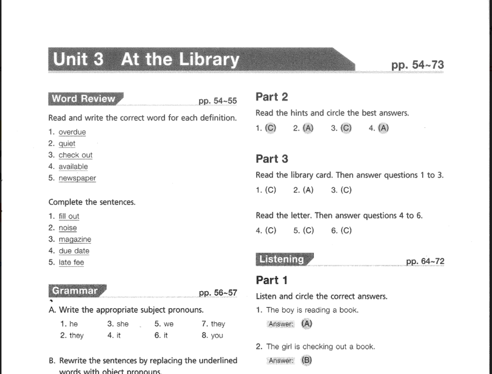 Nội dung sách Preparation Book for the TOEFL Primary Step 1