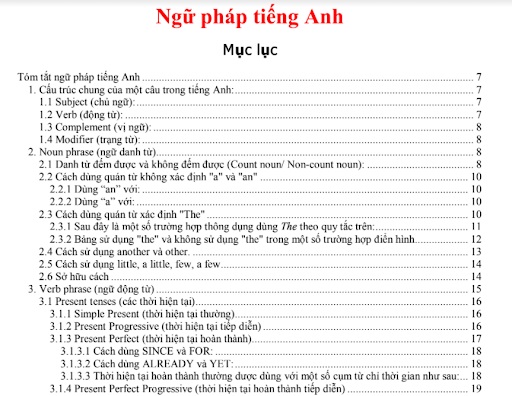 Tài liệu học ngữ pháp cơ bản