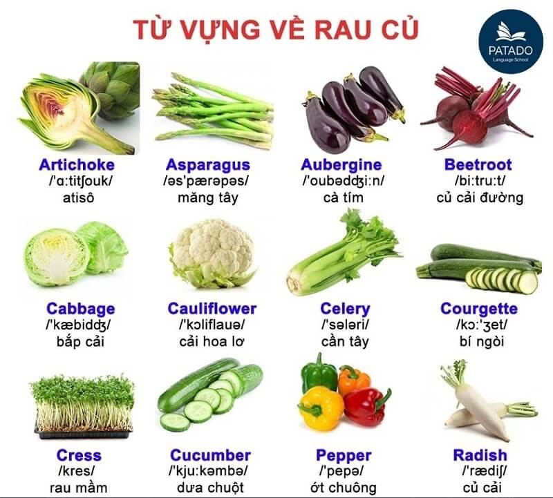 tu vung tieng anh ve rau cu qua co phien am 1