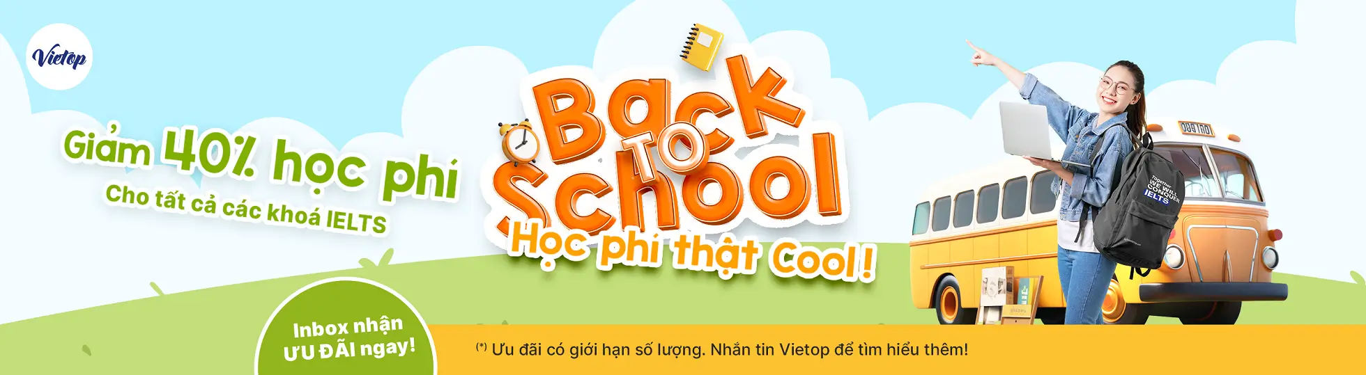 Giảm 40% học phí IELTS tại Vietop