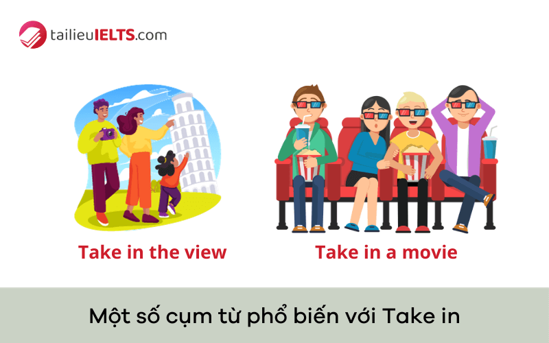 Một số cụm từ phổ biến với Take in