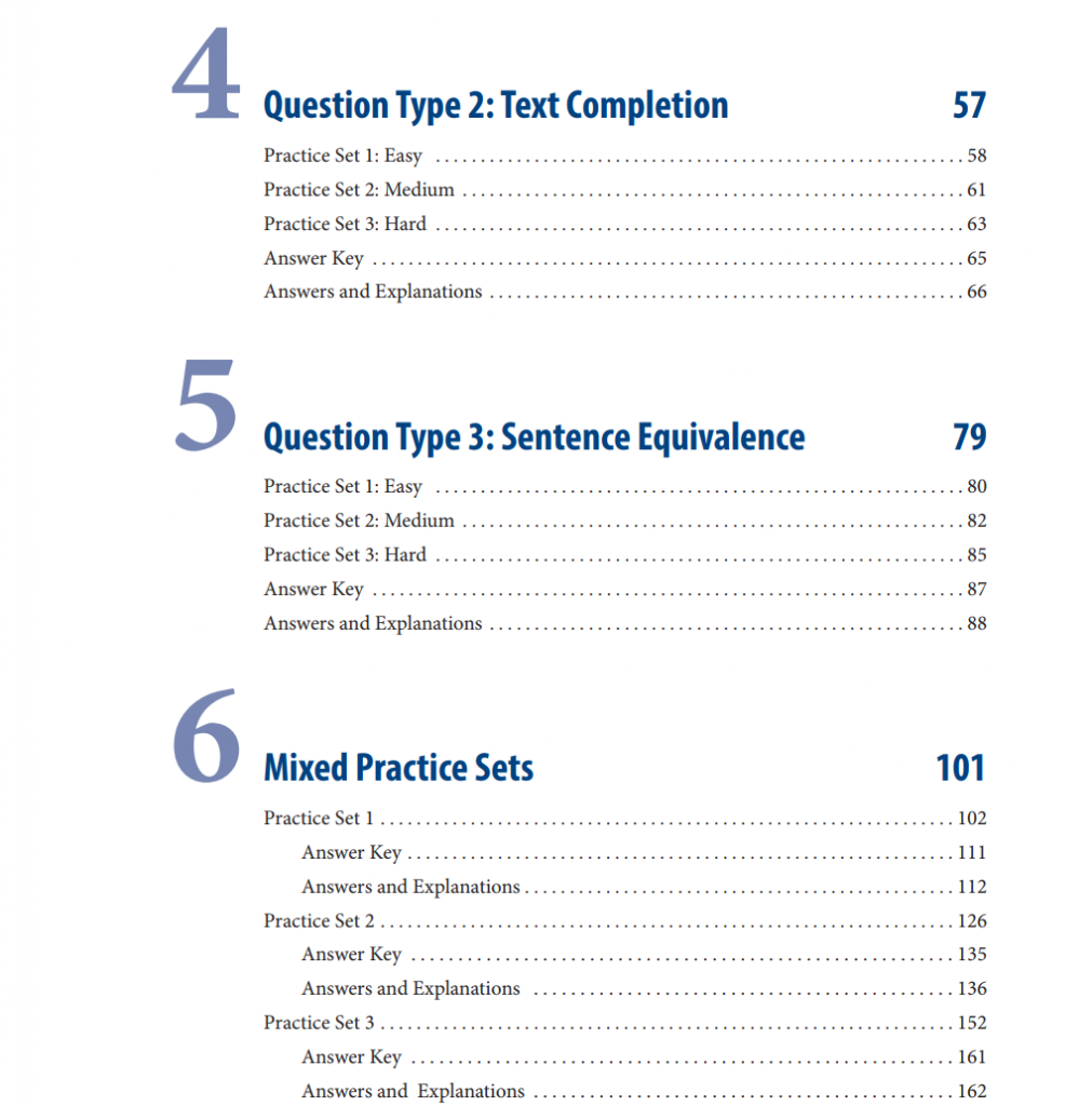 Noi dung sach ETS Official GRE Verbal Reasoning Practice Questions 1